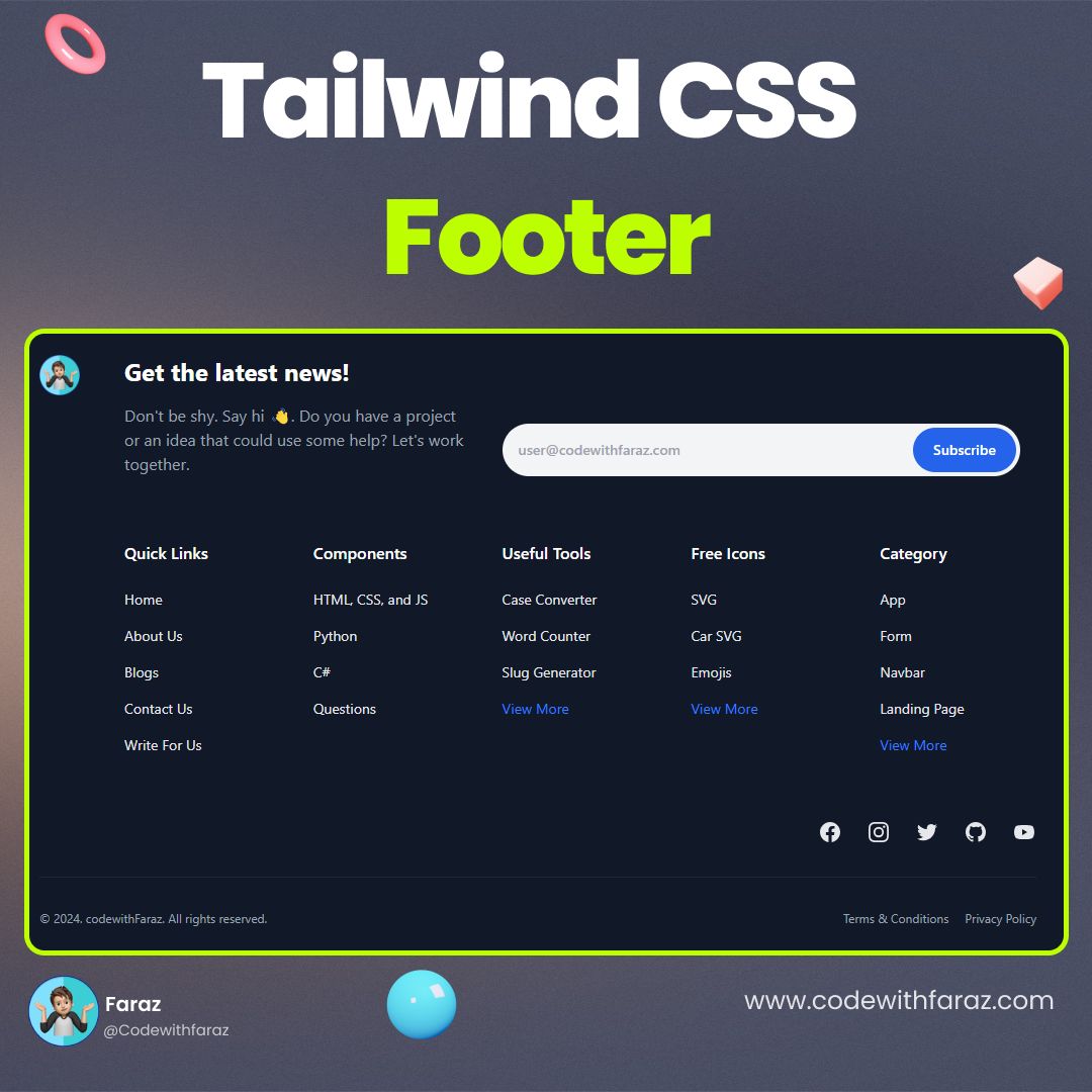 Creating a Responsive Footer with Tailwind CSS (Source Code)